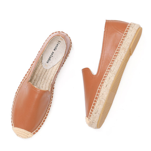 Loafer Genuine Flat Espadrilles For Female 2019 New Real Rubber Sapatos Zapatillas Mujer Slip On Woman Comfortable Round Toe|Women's Flats|