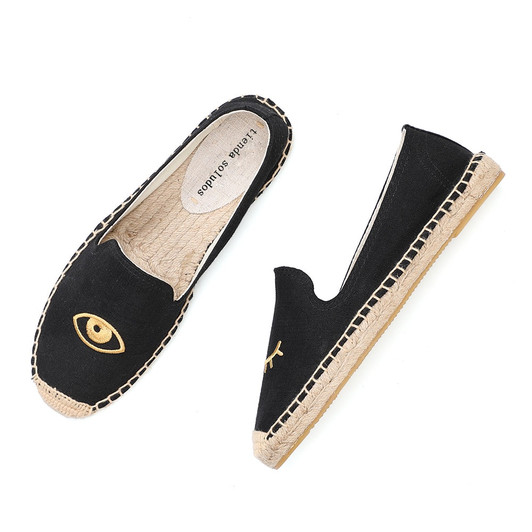 2019 Time limited Limited Ballet Flats Hemp Cotton Fabric Sapatos Zapatillas Mujer Casual Tienda Soludos Espadrilles For Flat |Women's Flats|