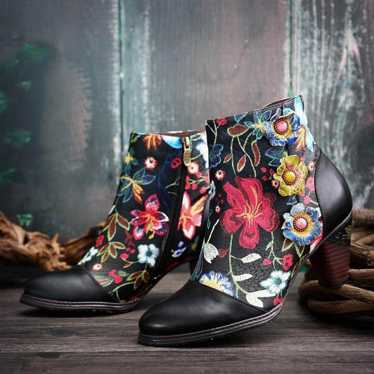 Johnature Women Ankle Boots 2020 New Autumn Winter Genuine Leather Women Shoes Zip Round Toe Sewing Handmade Platform Boots|Ankle Boots|