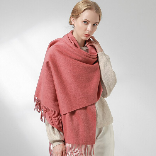 Women Wool Scarf Warm Shawl Foulard Femme Pashmina 100% Pure Wool Stole Cape Oversize Wraps Scarf For Ladies Solid Blanket Scarf|Women's Scarves|