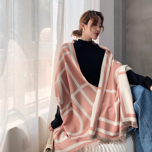 2020 New Winter Scarf Iron Tower Cashmere Shawl Women's Warm Double Sided Thick Foulard Lady Fashion Bandana Female Pashmina|Women's Scarves|