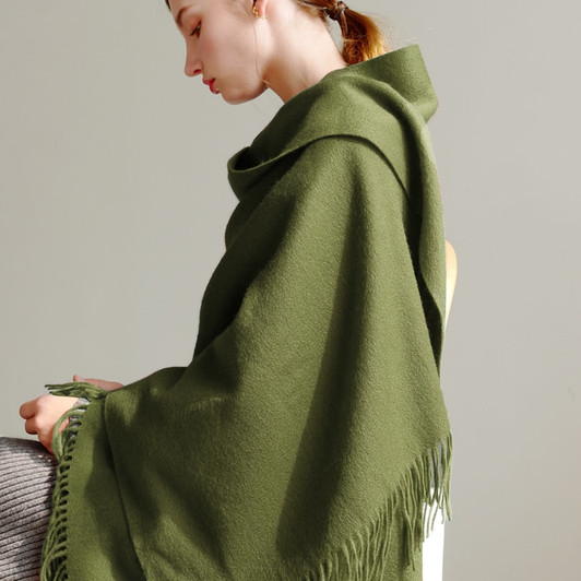 100% Wool Scarf Women 300g Thickening Cashmere Shawl Fashion Winter Female Pashmina Scarves Oversized Keep Warm|cashmere scarf|scarf oversizefashion scarf