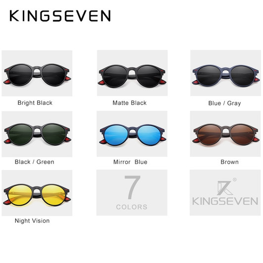 KINGSEVEN TR90 Vintage Men Sunglasses Polarized Oval Frame Sun glasses Women Men Unisex Night Vision Goggles Oculos De Sol|Men's Sunglasses|