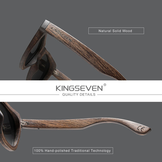KINGSEVEN 2021 Handmade Precious Wood Sunglasses Men Polarized Lens Vintage Women Sunglasses High Quality With Glasses Case|Men's Sunglasses|