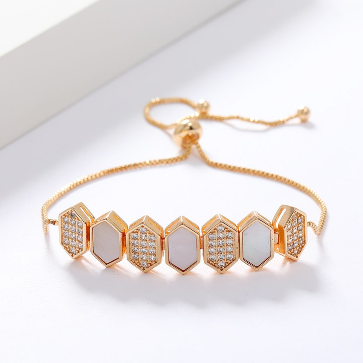 LUALA Brand Design Square Box 4 Color Bracelet High Quality Zircon Gold Colour No Black for Two Years Korean Fashion Jewelry|Charm Bracelets|