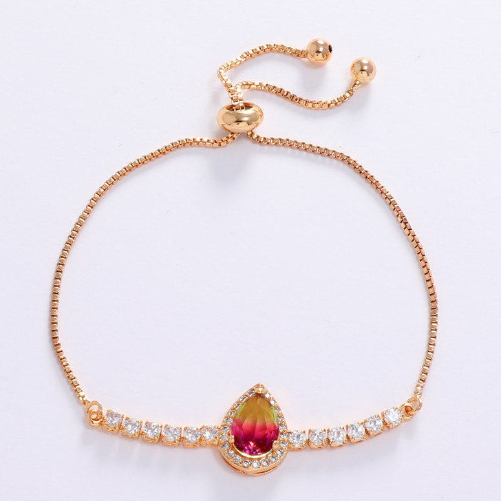 LUALA 2021 New 585 Rose Gold Colour Gradient Drop Charm Bracelet for Women Chain Tiny Crystal Zircon Fashion Bracelets Jewelry|Charm Bracelets|