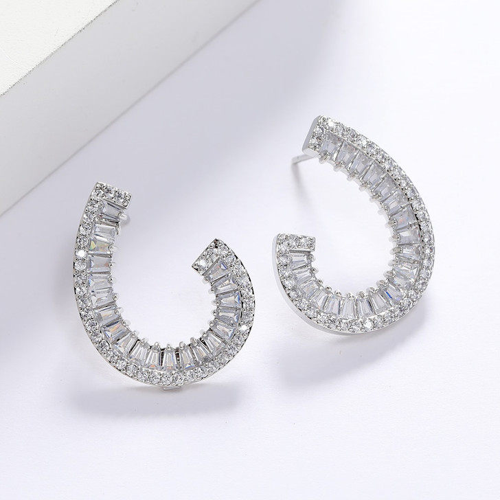 LUALA Brand Design T Shape AAA Cubic Zirconia Stud Earrings for Women Fashion Crystal Party Wedding Luxury Jewelry New Arrival|Stud Earrings|