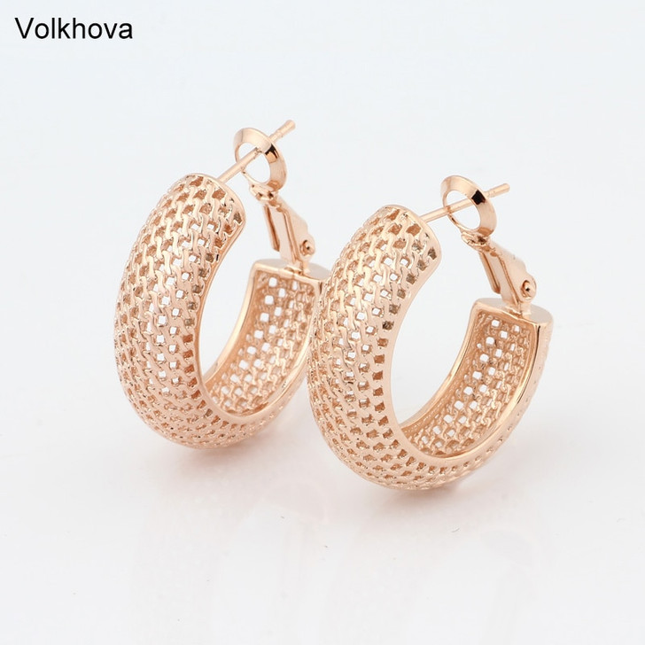 Volkhova European and American Hollowing out elegant environmental protection fights allergy copper Hoop earrings for women|Hoop Earrings|