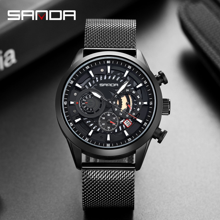 SANDA Top Brand Luxury Watch Mens 30M Waterproof Date Clock Male Sports Watches Men Quartz Fashion Wrist Watch Relogio Masculino|Quartz Watches|