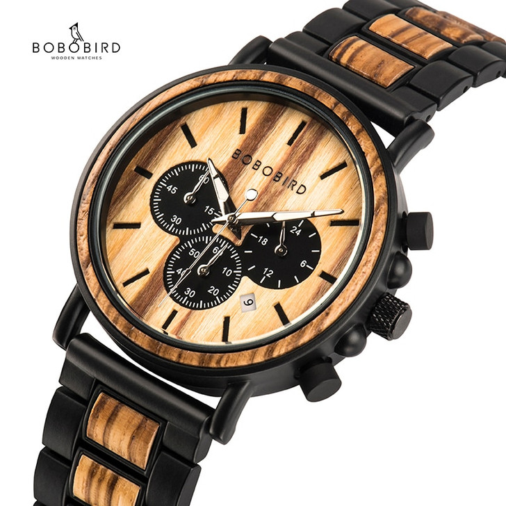 BOBO BIRD Wooden Watch Men erkek kol saati Luxury Stylish Wood Timepieces Chronograph Military Quartz Watches in Wood Gift Box|bird brand|watch topwatch top brand