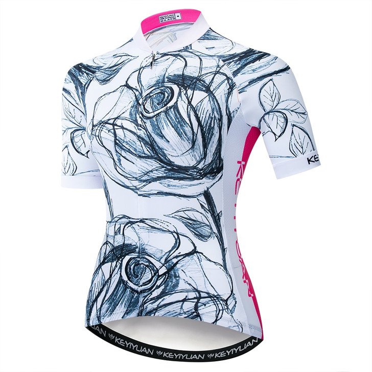 2019 Keyiyuan Summer New Road Racing Bike Riding Equipment Quick Dry Breathable Women Color Rose Short Sleeve Top|Cycling Jerseys|