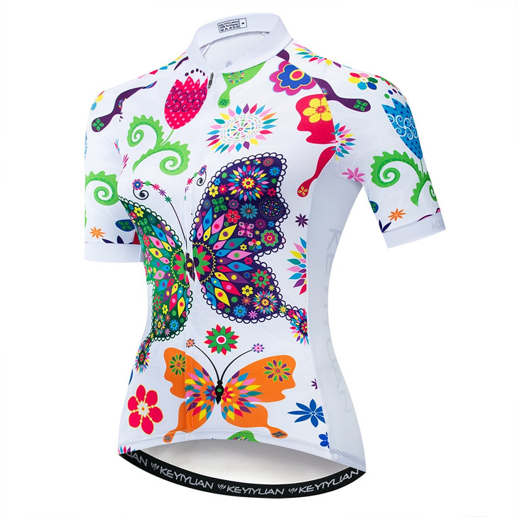 Keyiyuan Summer New Road Racing Bike Riding Equipment Quick Dry Breathable Lady Color Butterfly Short Sleeve Top|Cycling Jerseys|
