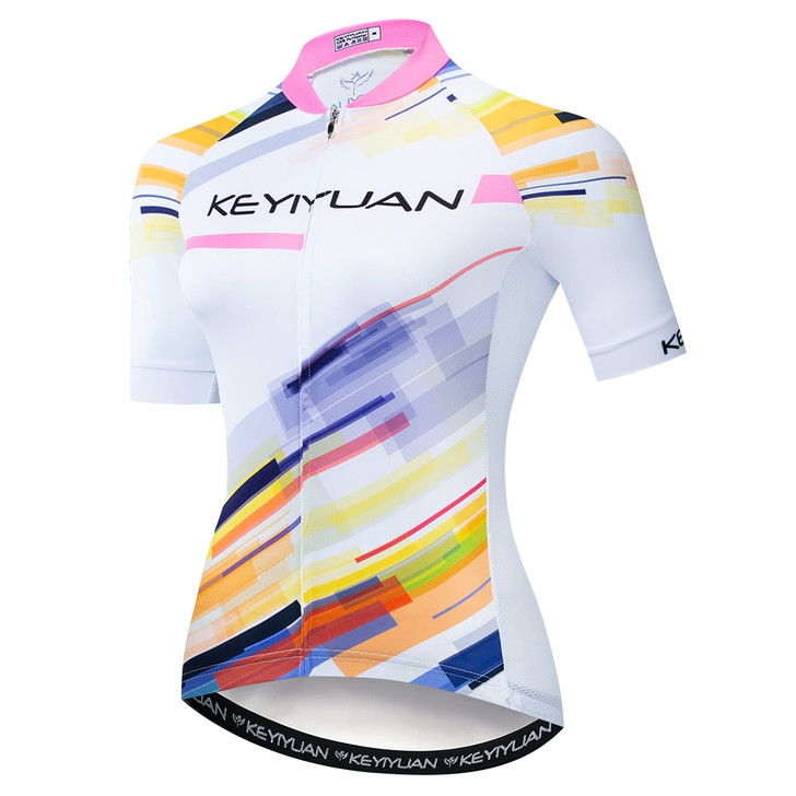 2019 Keyiyuan Summer New Road Cycling Jersey Quick drying Breathable Perspiration Women's White Short Sleeve Top|Cycling Jerseys|