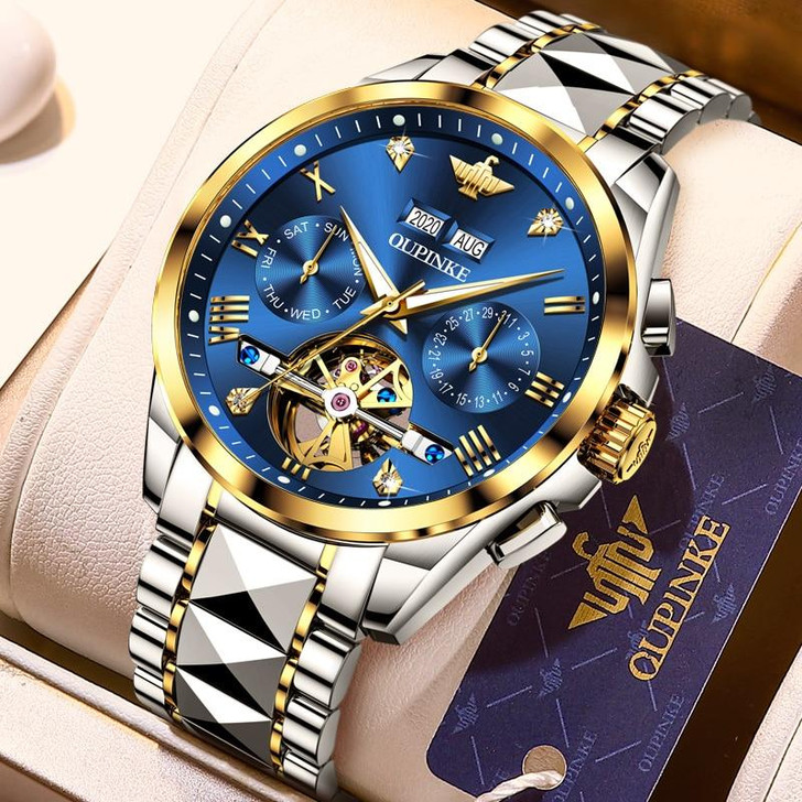 Men Automatic Watch Sapphire Crystal Luxury Mechanical Wristwatch