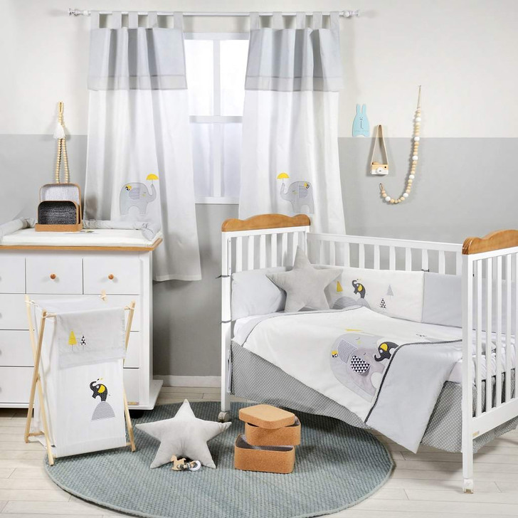 Gray And Yellow Elephant Crib Bedding-DELETED-1611419659