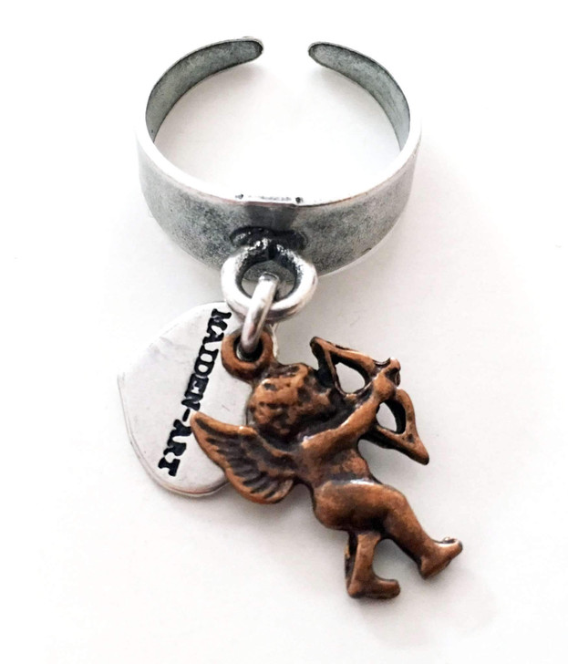 Cupid ring. Cupid ring in copper with hearts charms. Copper Ring,