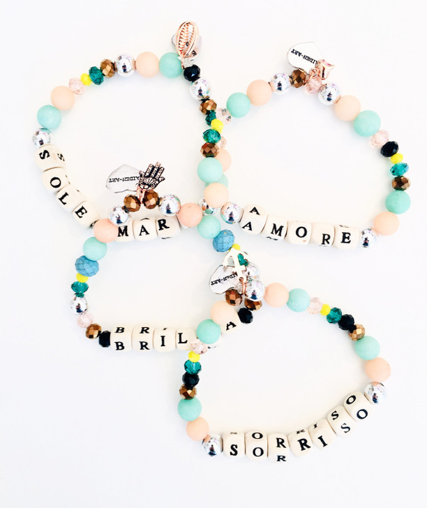 Summer Bracelets, colorful beads bracelets and positive messages