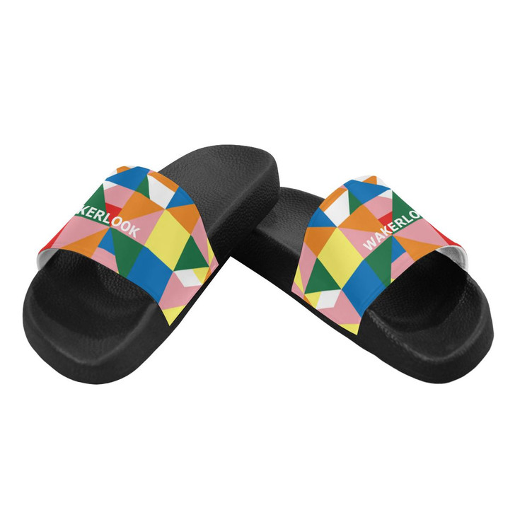 Wakerlook triangle abstract  Men's Slide Sandals-DELETED-1611792893