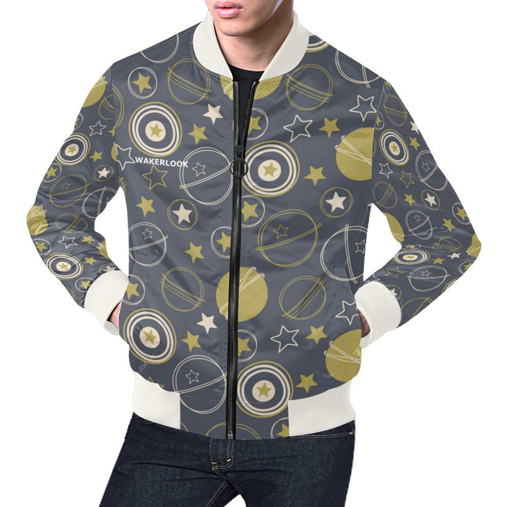 Stars earth moon Casual Jacket Men's All Over Print Casual Jacket-DELETED-1611792344