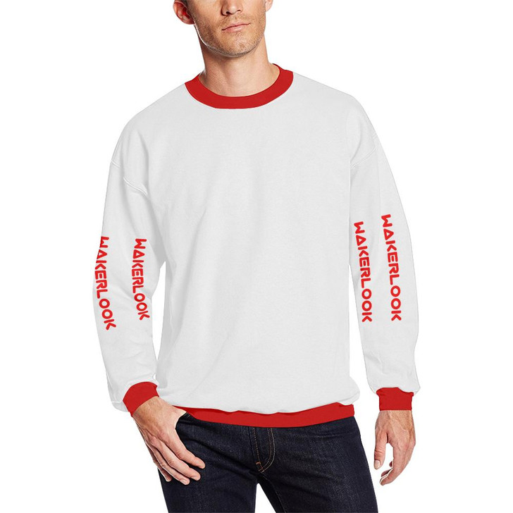 Fashion Red Wakerlook Sweatshirt Men's All Over Print Fuzzy Sweatshirt-DELETED-1611792032