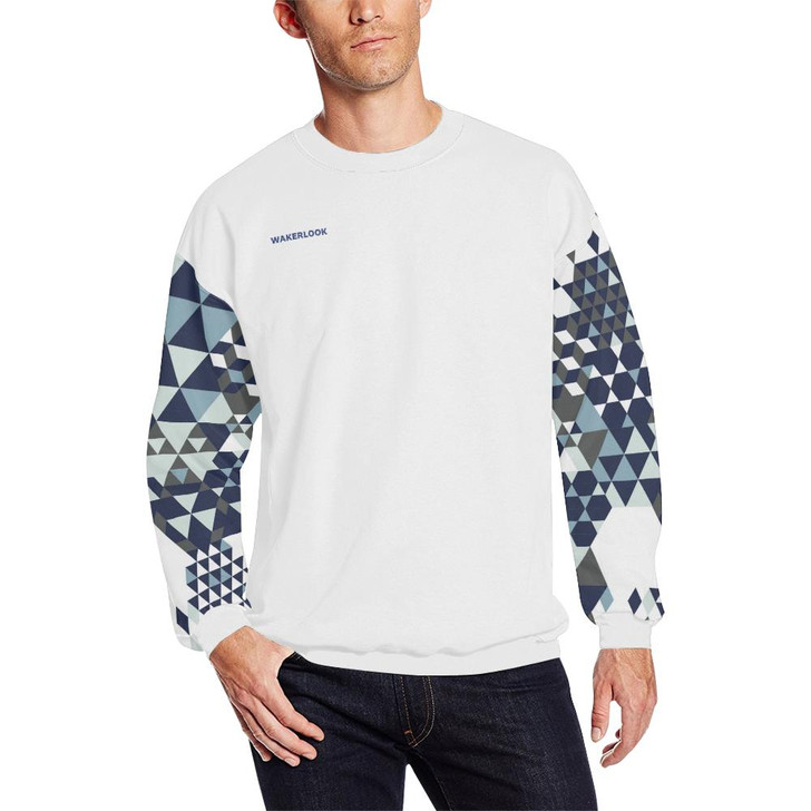 Blue  Design Men's Sleeve Print Sweatshirt-DELETED-1611791950