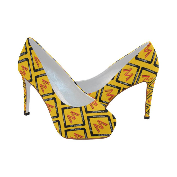 Women's Wakerlook Yellow High Heels-DELETED-1613784091