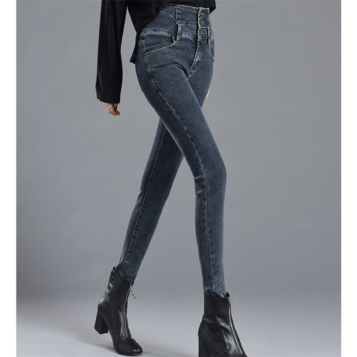 Women  High Waist skinny  Women Jean Korean 2020 Fashion Style  Retro