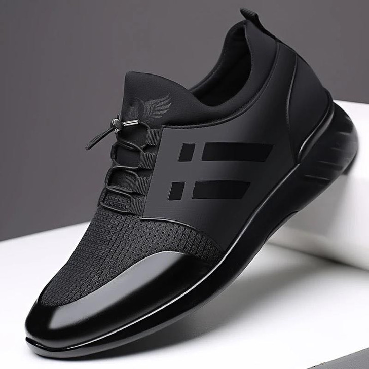 RayZing 2020 Men's Fashion Sneakers Man Casual Shoes Breathable Men Genuine Leather Shoes Big size Increasing Office Footwear|Men's Casual Shoes|