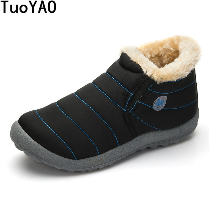 Fashion Men Winter Shoes Solid Color Snow Boots Cotton Inside Antiskid Bottom Keep Warm Waterproof Ski Boots,Size 35 48 New 2020|platform prom shoes|shoe grips for iceplatform shoes girls