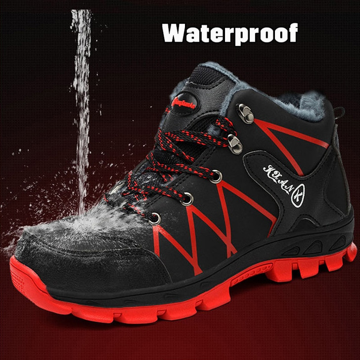 2019 Winter Work Safety Shoes Waterproof Men's Boots Outdoor Warm Waterproof Non slip Ankle Snow Boot Thick Plush Rubber Nonslip|Work & Safety Boots|