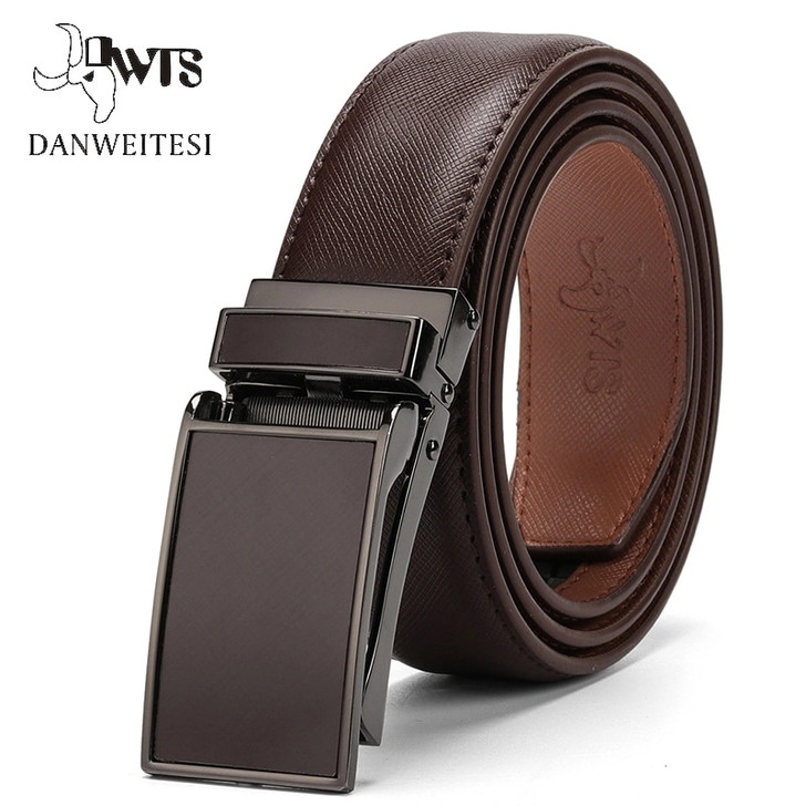 [DWTS]Belt Male Men's belt Genuine Leather Strap luxury brand Automatic Buckle Belts For Men Belts Cummerbunds cinturon hombre|Men's Belts|