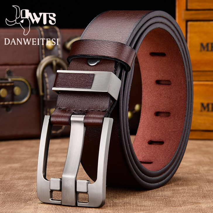 [DWTS]men belt male high quality leather belt men male genuine leather strap luxury pin buckle fancy vintage jeans free shipping|Men's Belts|