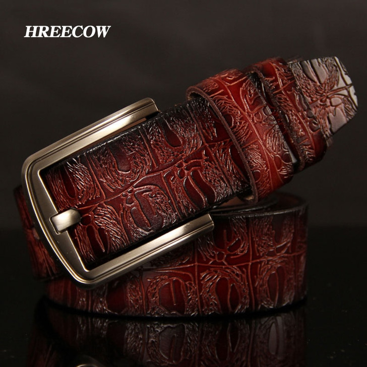 HREECOW Designer Belts Men High Quality Male Belt Genuine Leather Strap Luxury Famous Brand Crocodile Pin Buckle Ceinture Homme|leather belts for men|leather beltleather belt brand