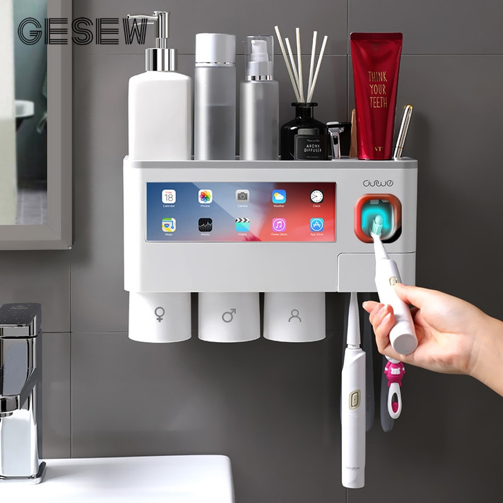 Magnetic Adsorption Inverted Toothbrush Holder