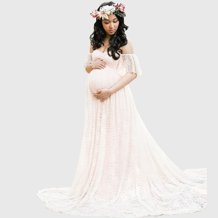 Long Maternity Photography Props Pregnancy Dress Photography Maternity Dresses For Photo Shoot Pregnant Dress Lace Maxi Gown |Dresses|