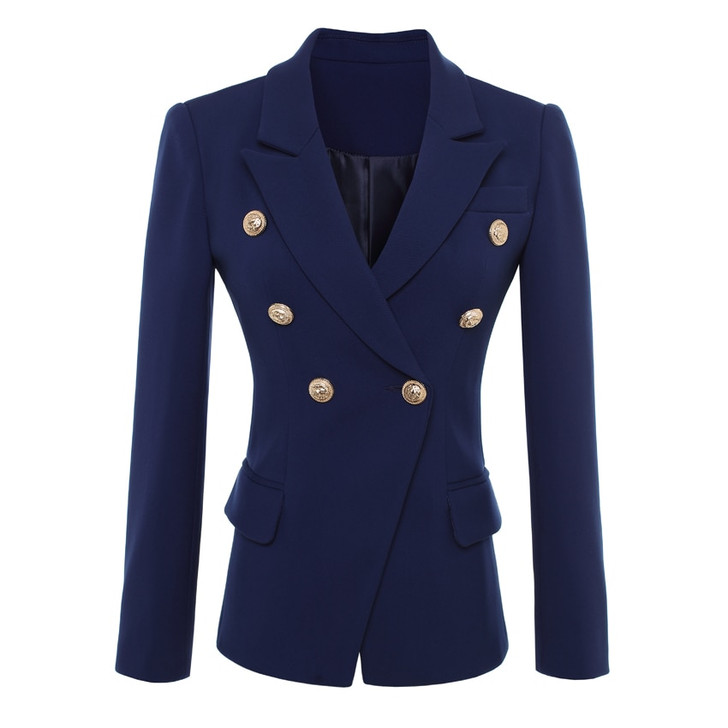 HIGH QUALITY New Fashion 2020 Designer Blazer Jacket Women's Gold Buttons Double Breasted Blazer Outerwear size S XXXL|blazer jacket women|blazer fashiondesigner blazer