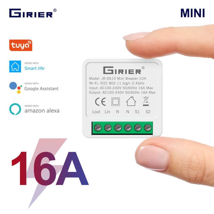 16A Mini Smart Wifi DIY Switch Supports 2 Way Control, Smart Home Automation Module, Works with Alexa Google Home Smart Life App|Home Automation Modules|