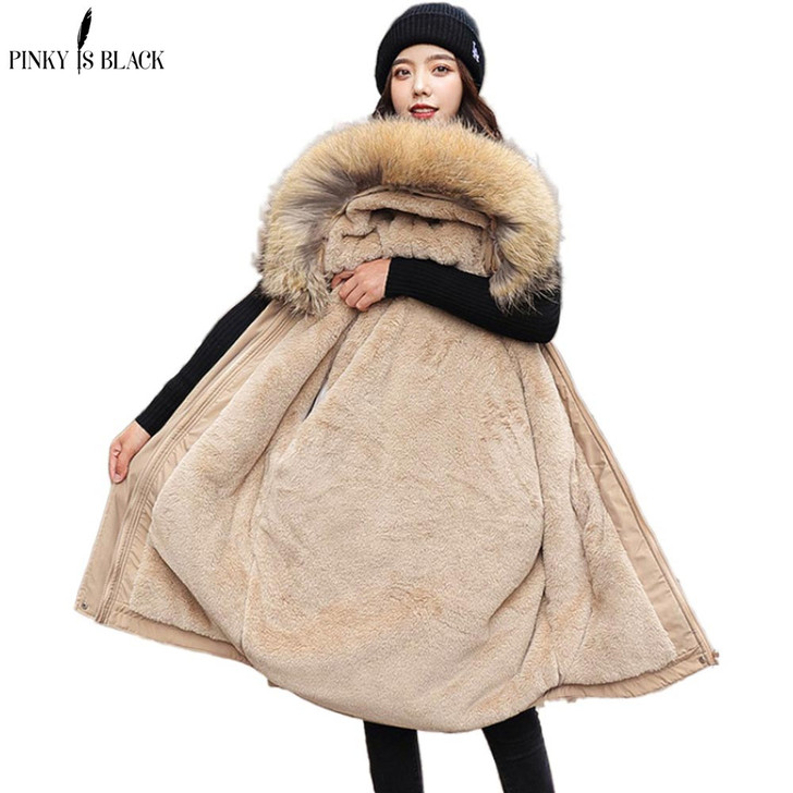 PinkyIsBlack 2020 Cotton Thicken Warm Winter Jacket Women Casual Short Parkas Fur Lining Hooded Mujer Coat Winter Women Clothing|Parkas|