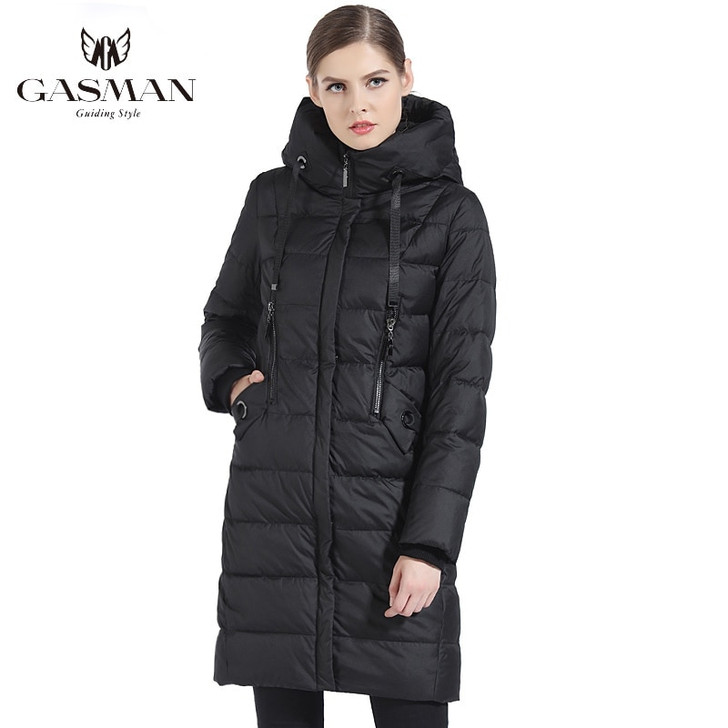 GASMAN 2019 Thick Women Bio Down Jacket Brand Long Winter Coat Women Hooded Warm Parka Fashion Jacket New Female Collection 1827|Parkas|