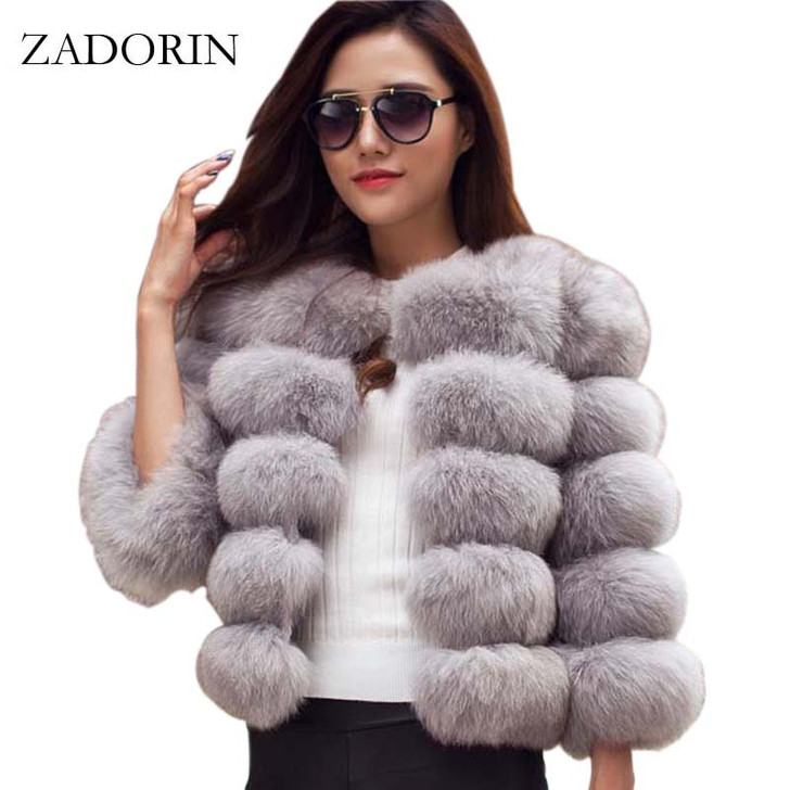 ZADORIN S 3XL Mink Coats Women 2020 Winter Top Fashion Pink FAUX Fur Coat Elegant Thick Warm Outerwear Fake Fur Woman Jacket|pink faux fur coat|faux fur coatfake fur jacket