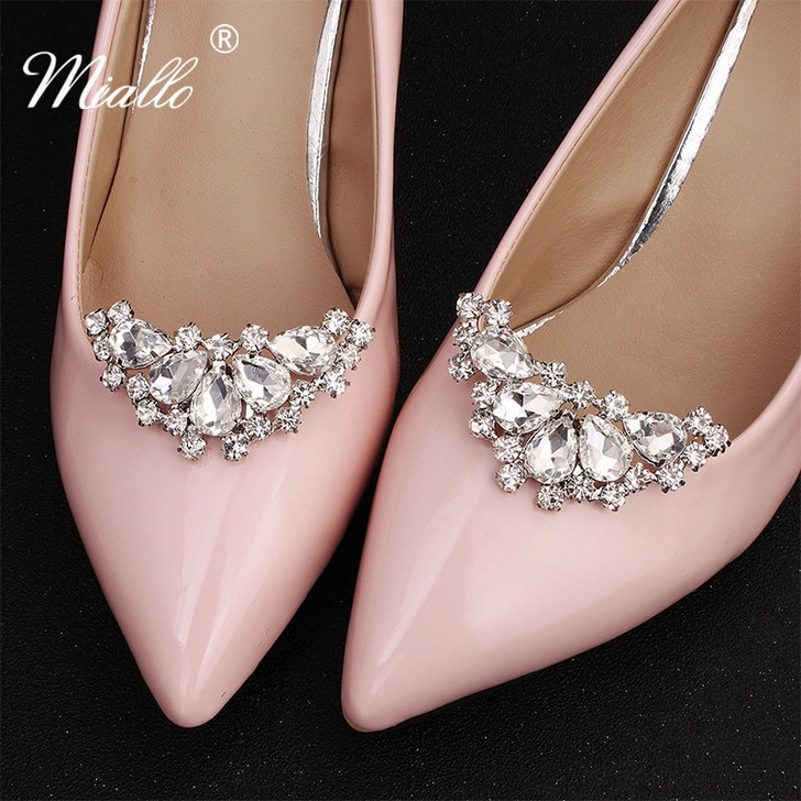 Miallo Newest Austrian Crystal Women Bridal Shoe Clips Wedding Alloy Bride Bridesmaid Shoe Buckle Wedding High Heels Accessories|Hair Jewelry|