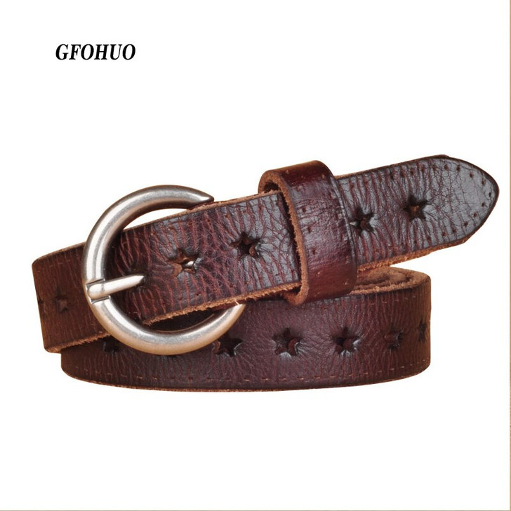 Hot Fashion Women Belt Brand Designer Luxury Full Grain Leather Belt Genuine Leather Cowskin Hollow Out Popular Ladies Belt|Women's Belts|