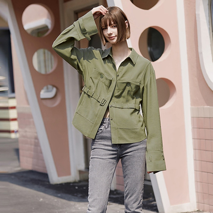 AEL Drop Shoulder Women Jackets loose Casual Female Tops Coat Ladies British style vintage 2019 autumn|Jackets|