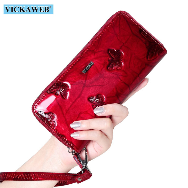 VICKAWEB Wristlet Wallet Female Animal Prints Women Wallets Genuine Leather Purses Ladies Fashion Zipper Purse Standard Wallets|Wallets|