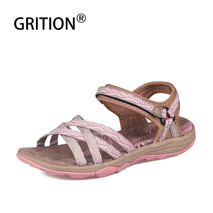 GRITION Beach Sandals Women Summer Outdoor Flat Shoes Ladies Open Toe 2020 Lightweight Breathable Walking Hiking Trekking Casual|mujer zapatos|mujer sportmujer shoes