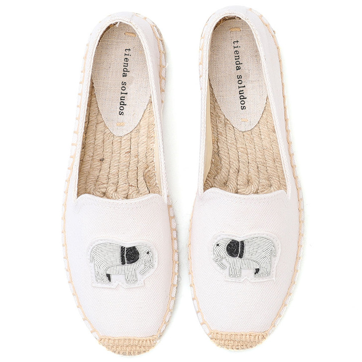 espadrilles women Fashion shoes flats hemp loafer fishermen straw moccasins lips eyes cute cartoon Ladies Casual canvas Lazy's|Women's Flats|