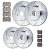 Drilled & Slotted Rotors w/ OEPlus Pads (4) for 2003-2006 Lancer Evolution - 125.46065/125.46064
