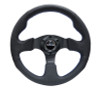 NRG Reinforced Steering Wheel (320mm) Black Leather w/Blue Stitching - RST-012R