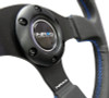 NRG Reinforced Steering Wheel (320mm) Black Leather w/Blue Stitching - RST-012R