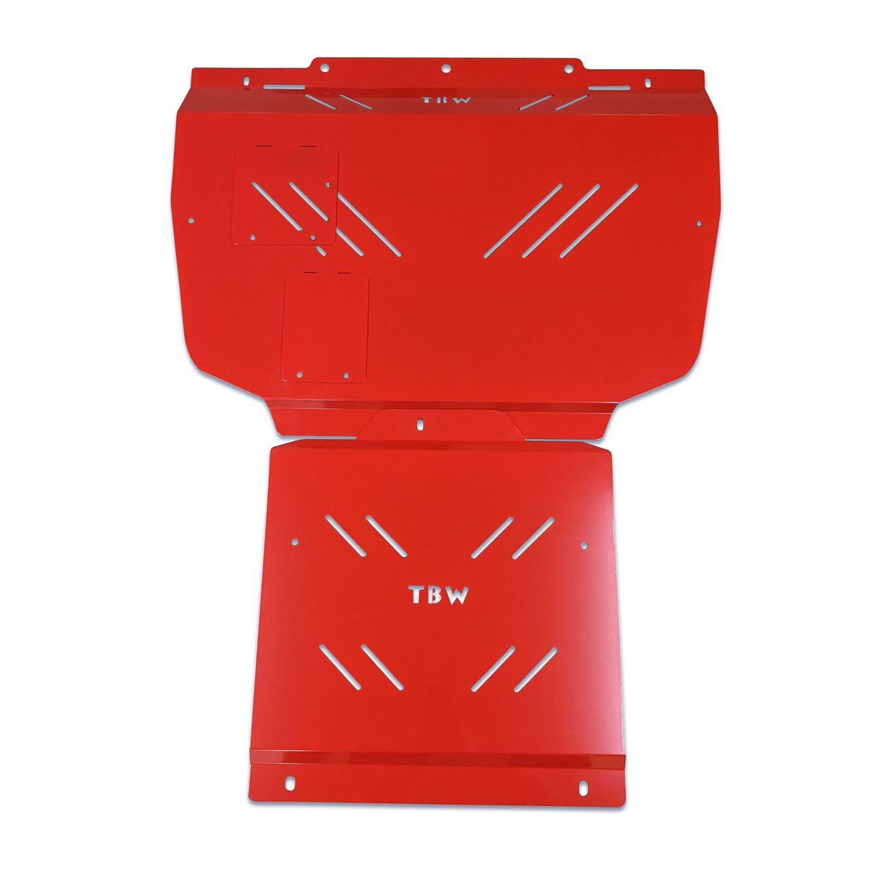 RED Front & Rear Aluminum Engine Under Trays for 16-21 Honda Civic